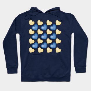 Hearts, Blue and Yellow Hoodie